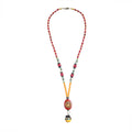 AAKRITI ART CREATIONS Carnival Colorburst Handcrafted Ethnic Necklace | Handmade Jewellery | Ethnic Matte Necklace for Women & Men | Gifts for Women