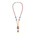 AAKRITI ART CREATIONS Carnival Colorburst Handcrafted Ethnic Necklace | Handmade Jewellery | Ethnic Matte Necklace for Women & Men | Gifts for Women