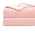 CHANDRAVATI Premium Polyester Micromink Summer Ac/Mild Winter/Heavy Winter Sherpa Blanket Super Soft Flannel Solid/Plain || 200 TC || (Pink, Single) Kafalo