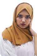Urshia Georgette Pearl Hijab With Moti Latkan and Diamond Accents (Mustard)