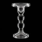 Elegant Glass Candle Holder Stand for Pillar & Taper Candles | Crystal Clear Decorative Candlestick Holder for Dining Table, Wedding, Home Décor, Diwali & Party Decoration