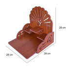 PRIMEFAIR Handmade Beautiful Wooden Temple/Home Temple/Puja Mandir/Wall Hanging and Table Top Home Mandir Temple/Home Art & Craft Engineered Wood Home Wall Temple (BROWN-398)