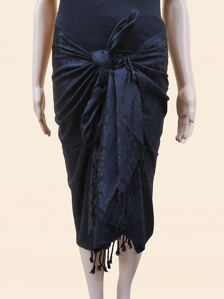 Rastogi Handicraft Large Pashmina Shawls & Wraps for Women Extra Soft Cashmere Feel Throw Womens Size 83 X 30 Inches, Black Shawl, 83 X 30