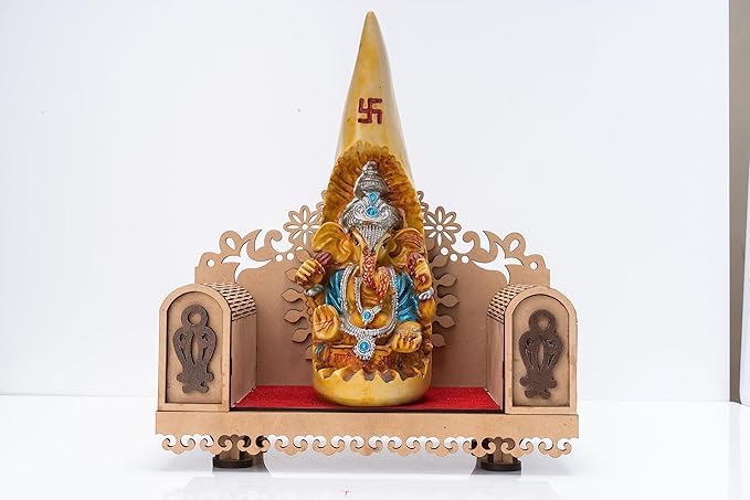 SUNBEET Handcrafted Wooden Decorative Sinhasan for Mandir | Sinhasan for Laddu Gopal | God Singhasan for Pooja & Temple Decoration
