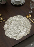 Table Placemats 8pcs Elegant Light Golden Color with Stunning 3D Embossed Design | Durable, Waterproof & Stylish Dining Decor (Wild Sunflower, Pack of 8) Kafalo