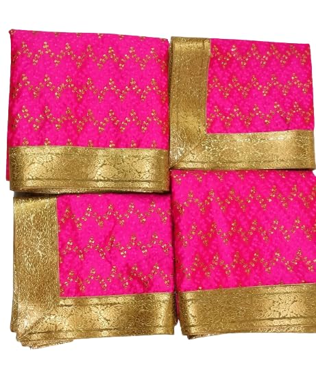 Lakshmi Maa Collection Rumala Double Set with Gajri with 3D Golden Drop Down Design with Golden Outline Gota and Designer 4 PEC