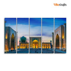 VIBECRAFTS Canvas Islamic Wall Painting of Ancient City Samarkand Set of 5 For Home|Office|Living Room|Gift (PTVC5Pcs4_8567)