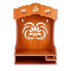 YIXT Handcrafted Wooden Temple with Doors & Drawer Storage | Big Size Pooja Mandir for Home Decoration