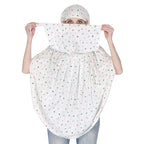 BKQPTL Cotton Long Scarf Cum Mask scarves Usable for vehicle Driver | White Printed Design | Universal Size | For Girl & Women | Breathable Sun Protection Light Weight (White - Scarf_star_A, Free)