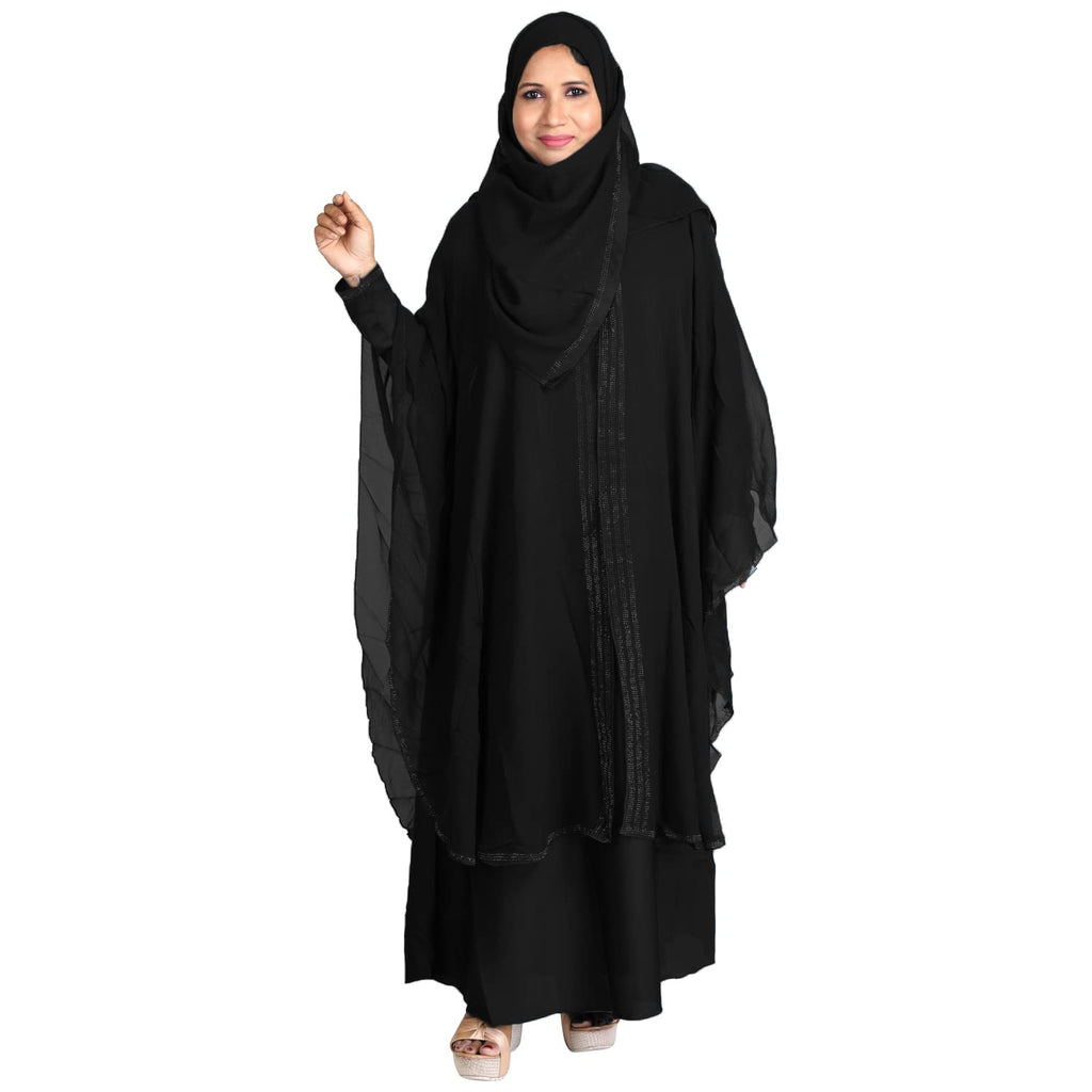 Hawai Women's Ready to Wear Lycra Burqa With Hijab, Dupatta and Face Cover_WB00408