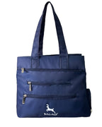 Bag-Age HB49 Multi-Pocket Tote Bag for Girls & Women, Water-Resistant Shoulder Bag with Umbrella Pocket for Daily Use, Handbag for Office, Travel, Shopping, Everyday Use (Navy Blue)