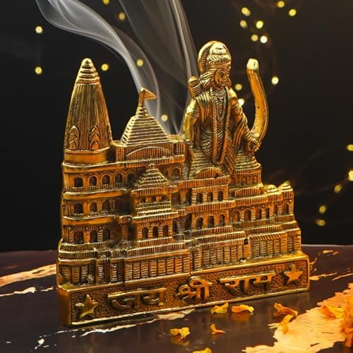 Servdharm Metal Ram Mandir Ayodhya Model for Pooja, Home Decor & Gifting (Size-8) Gold