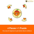 Artvibes Fruits Premium Wooden Puzzles for Kids | Jigsaw Puzzles for Kids Age 2-5 | 4 Piece Puzzles | Toddlers Wooden Puzzle (PZ_603NN), Set of 6