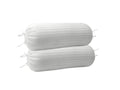 Trance Home Linen 100% Cotton 16X32 Inch 200Tc Striped Bolster Cover | Round Bed Side Long Bolster Pillow Cover To Fit 24 Length 9 Dia | Pack Of 2 Bolster Cover Only (16X32 Inch, White, 2 Piece)