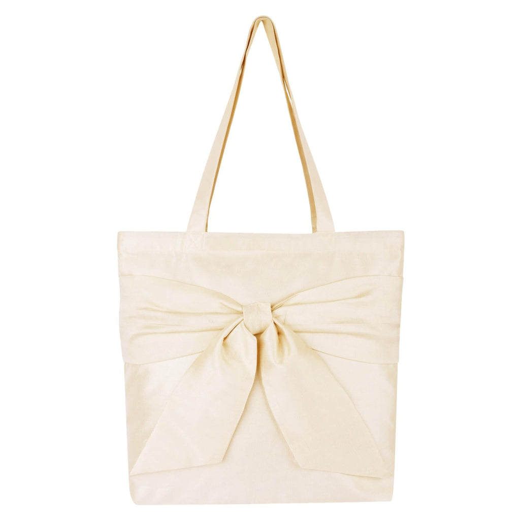 MASQ Cute Genes Foldable Reusable Tote Bag for Women with Zip & dual inner Pockets | College Bag for Girls | The Big Bow Design Tote for College, Shopping, Travel & Beach | Multi-Purpose Sturdy Bag