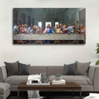 VIBECRAFTS Canvas Paintings for Living Room Drawing Room Last Supper Of Jusus Canvas Wall Painting Fitted With Wooden Frame for Home | Office | Gift (PTVCH_2431N)