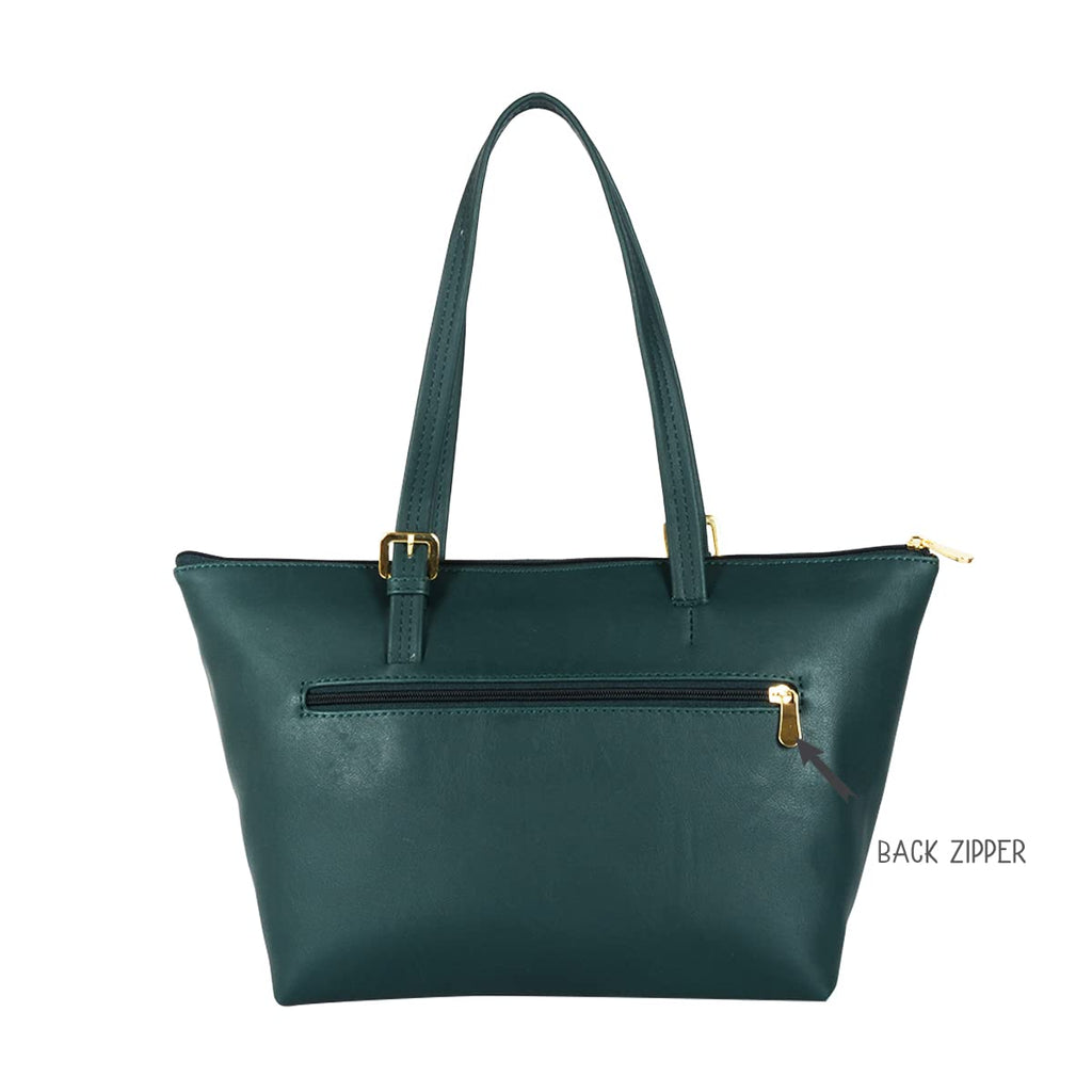 Baggit Women Green Tote Handbag Medium Size | Ladies Stylish Casual Purse Bag
