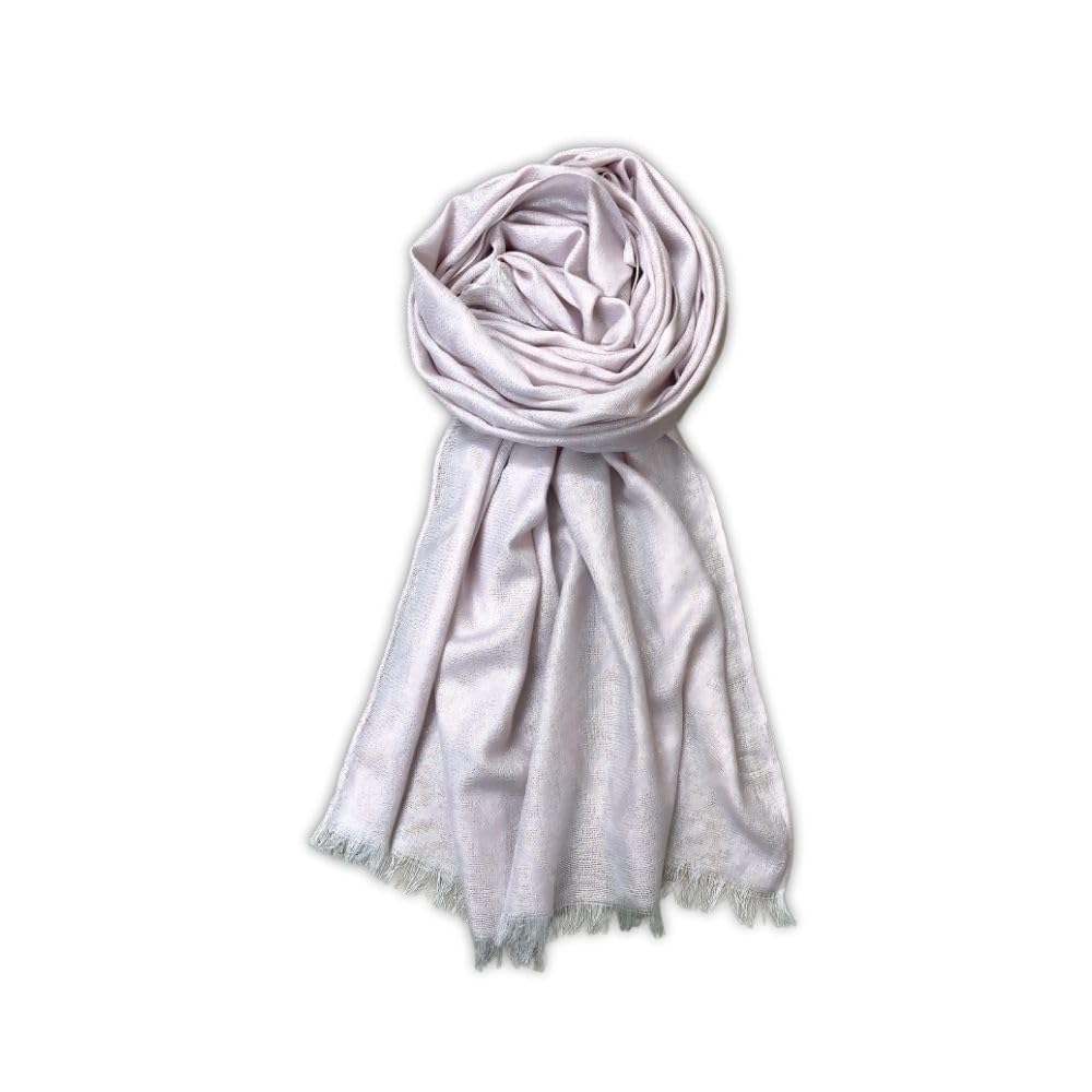 FAHABO Shimmer Geometric Woven Cotton Blend Scarf for Women – Lightweight Hijab & Stole Wrap | 73 x 29 Inches (Baby Pink)