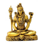 ARTVARKO™ Lord Shiva Meditation Brass Metal Bhagwan Shiv Murti with Trishul Statue Home Decor Mandir Puja Temple Pooja 8 Inch