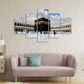 VIBECRAFTS Masjid Al Haram Canvas Wall Painting of Five Pieces Set For Home|Office|Living Room|Gift (PTVC5Pcs1_5520N)