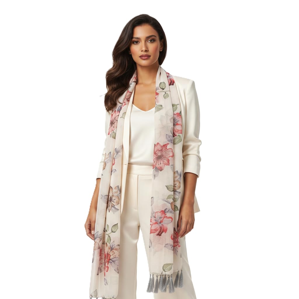 SAHIL SCARF Women Lightweight Scarf | 180 x 55 cm | Soft, Comfortable & Breathable | All Season Scarf