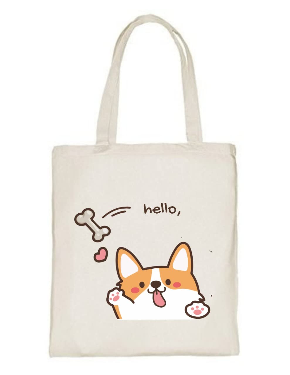 Delhi Printing Co. Hello tote bag|Strong Cotton Bag for Shopping | Canvas Tote Bag for Women & Girls | Stylish Cotton Handbags (DCTBH-170)