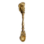 ARTVARKO Brass Havan Spoon Vishnu Laxmi Garuda Idol Sculpture Sheshnaag Ritual Achmani Spoon for Hawan Kund Ghee Pooja 6.5 Inch
