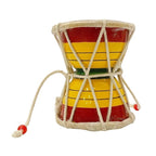 Griscon Handmade Lord Shiva Wooden Damru Handmade Damroo for Folk Bhajan Kirtan Pooja Indian Musical Instrument Damru. (12 cm Height) (Wood, Multicolor)