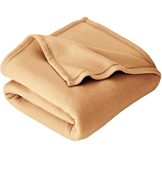 Purav Light Singal Bed Fleece Blanket Soft, Lightweight,Woolen, Winter & Traveling Blanket Ideal AC & All-Season Polar Fleece- 60 X 90- Pack of 5, Beige Kafalo
