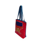 The Purani Jeans Women’s Stylish Denim Tote Bag | Large Capacity Handbag with Ghungroo Design | Office College Shopping Travel Bag | Zipper Closure | Eco-Friendly Reusable