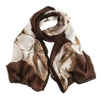 ICW Women's Floral Printed Cotton Scarf Stoles Shawl (Brown)