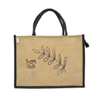 JUTEKA Printed Jute Bag for Lunch, Office, Grocery, Picnic, Tiffin, Shopping Hand Bag with padded cotton handles…