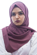 Urshia Georgette Pearl Hijab With Moti Latkan and Diamond Accents (Purple)
