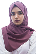 Urshia Georgette Pearl Hijab With Moti Latkan and Diamond Accents (Purple)