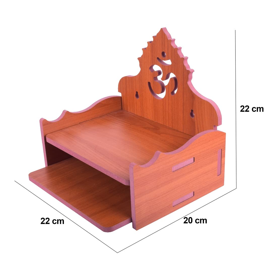 Lakhaji Christian Wooden Wall Hanging Temple for Home and Shop,Office and Home showpiece Temple (Orange-1)