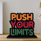 Artvibes Wooden Idols and Figurine Push Your Limit Quotes Table Decoration for Office Desk|Home Decor Item|Living Room|Modern Art Wood Showpiece Gift Items(Sp_1119N)