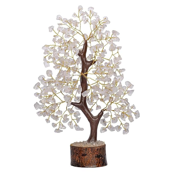Mayralifestyle Natural Clear Quartz Crystal Tree | Handmade Gemstone Wish Tree for Home Decor, Office Desk, Meditation & Reiki Healing | Decorative Crystal Bonsai Tree