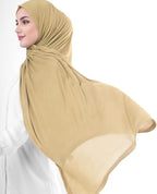 InEssence Latte Beige Viscose Jersey Scarf Women Girls Wrap Large Size Hijab
