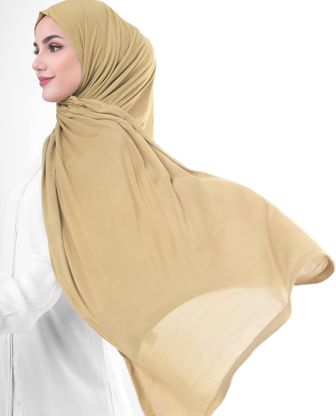 InEssence Latte Beige Viscose Jersey Scarf Women Girls Wrap Large Size Hijab