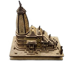 Wooden Ram Mandir Ayodhya 3D Model, Handcrafted MDF Wood Temple with Light, Religious Home Decor, Ideal for Home & Mandir Decorate,Gitf Item Size: 6X4 Inch, 1 Pc
