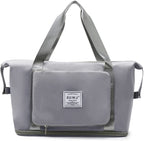 Viyaro Polyester Foldable Tote Bag | Expandable Design with Dry & Wet Separation, Waterproof Fabric, Multiple Pockets with Zipper & Lightweight Shoulder Carrying Comfort | Convenient Choice—Grey