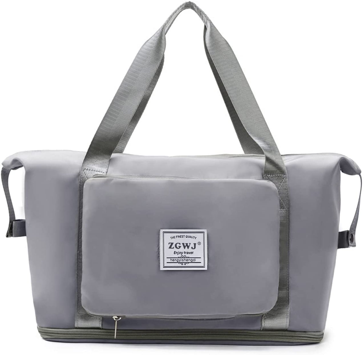 Viyaro Polyester Foldable Tote Bag | Expandable Design with Dry & Wet Separation, Waterproof Fabric, Multiple Pockets with Zipper & Lightweight Shoulder Carrying Comfort | Convenient Choice—Grey