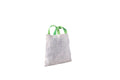 A Golden Fiber White Cotton Canvas Tote Bag with Green Handles | Eco Friendly Reusable Shopping Bag | Minimal Carry Tote