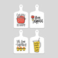 Artvibes Cook Eat And Be Happy Wall Decoration Items for Kitchen | Cafe | Restaurant | Quotes Decor Item | Printed Wall Decoration | Kitchen Quotes Decor Item | Wall Poster (WH_5603NN), Set of 4