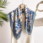 squishy Scarf for Women Stylish, Silk Scarf for Women, Ideal Fashion Accessory for Daily Use, Office and Wedding, Travel (blue)