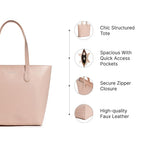 Fastrack College Tote Bag for Women, Girls and Ladies | Made of Premium Faux Leather | Fits Upto 13 Laptop | Ladies Purse Handbag