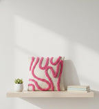 Furnistitchs Premium Decorative Throw Cushion Pillow Cover Boho Home Decor - Living Room Bedroom Couch Sofa Cushion Covers 16 inch x 16 inch (1, Pink Zigzag)