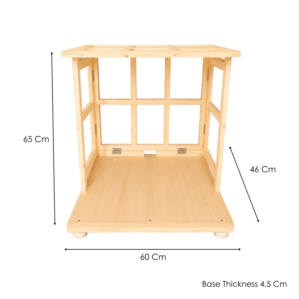 Timberz Wooden Pooja Mandap for Ganesh Chaturthi & Navaratri | Foldable Festival Backdrop | Mahakar Mandir for Home & Office
