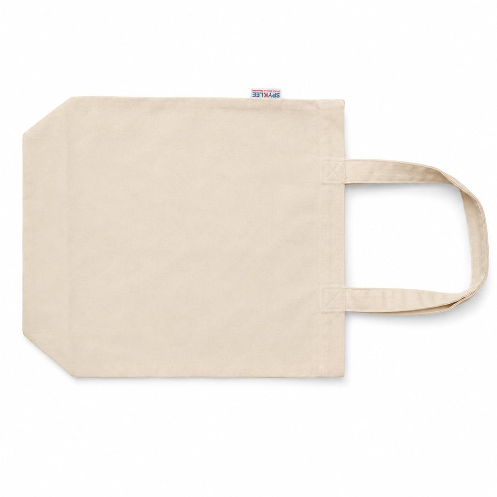SPYKLEE Reusable Cotton Canvas Tote Bag with Zip Closure and Long Handles | Eco-Friendly Shopping Bag | Durable Washable Shoulder Tote for Office, Grocery, Travel & Daily Use - 14x16x4Inch (2Pcs)