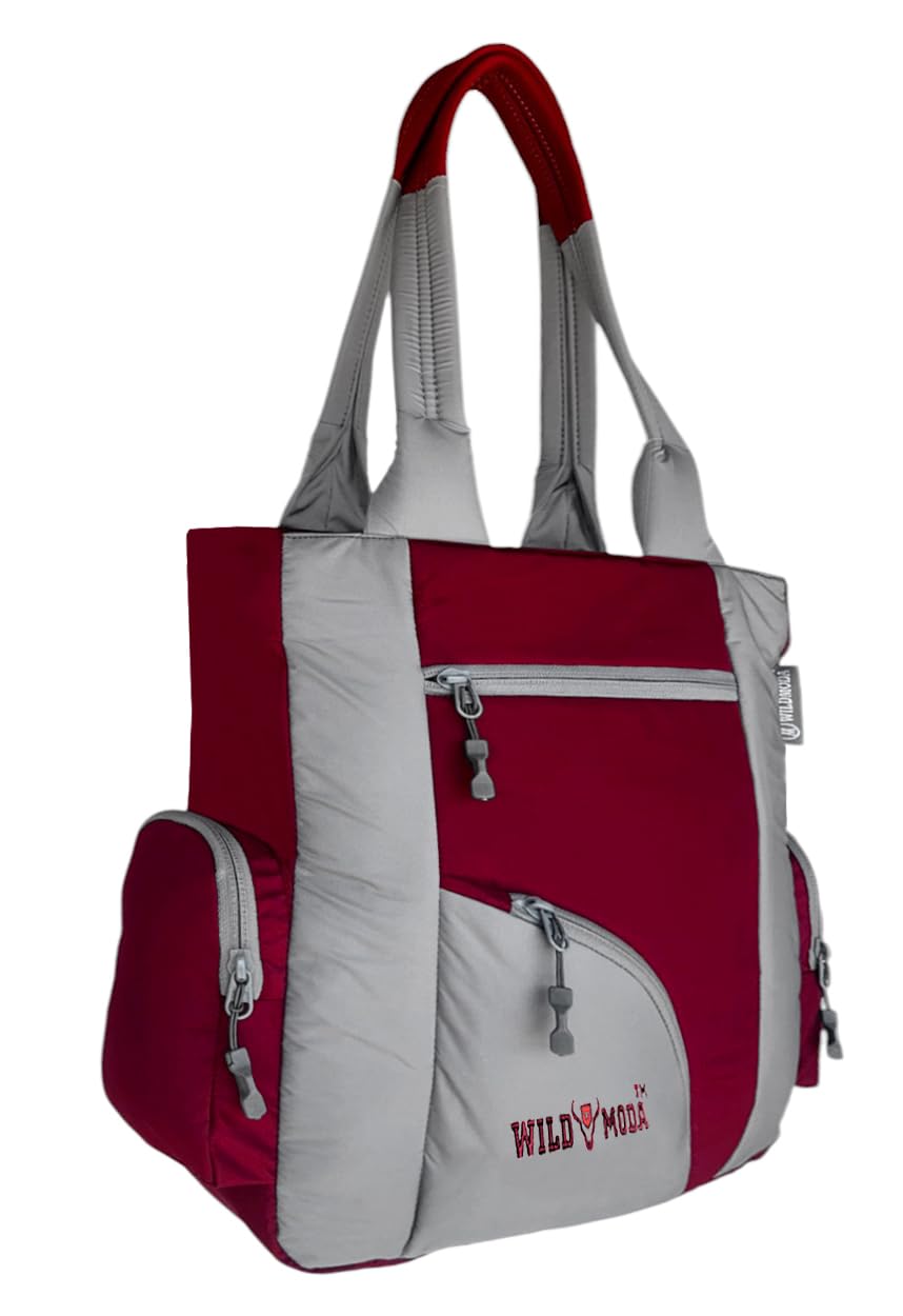 WILD MODA Kat Women Shoulder and Tote Bag (Maroon & Grey)